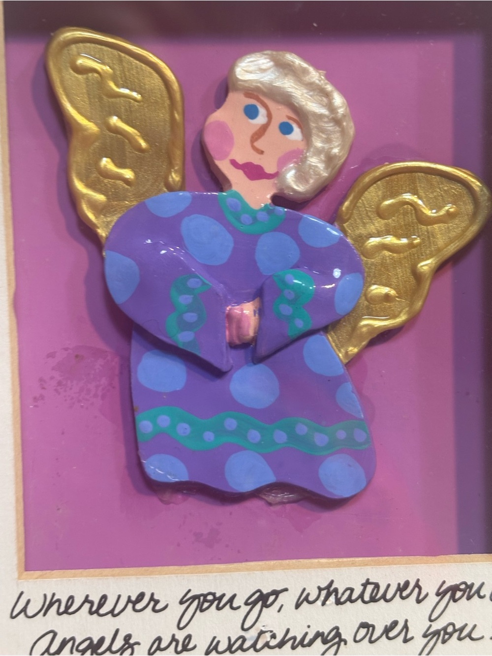 Bright Star Designs angel shadow box framed wall hanging - Picture 3 of 7